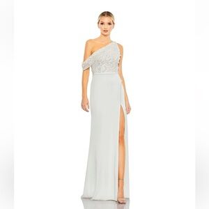 MAC Duggal Women's Embellished Drop Shoulder Column Gown in Ivory